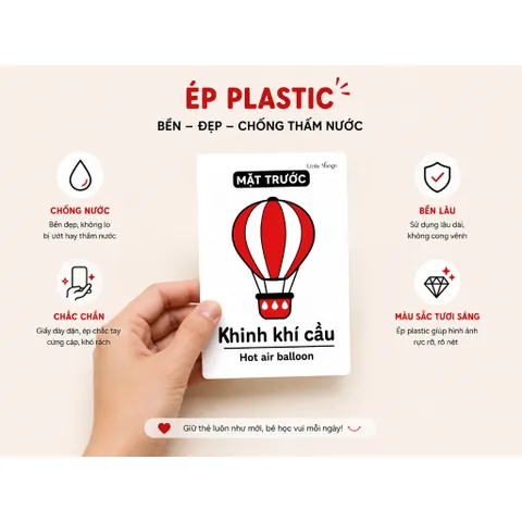 Thẻ Học Flashcard Cho Bé Song Ngữ Việt Anh - Combo 10 Thẻ học thông minh | Học Từ Vựng, Nhận Biết Thế Giới Quanh Bé