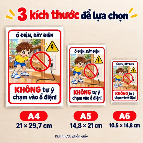 Bộ 20 Thẻ Học Cảnh Báo Cho Bé – Mẫu Bé Trai, Học Kỹ Năng An Toàn, Ép Plastic, A4 A5 A6