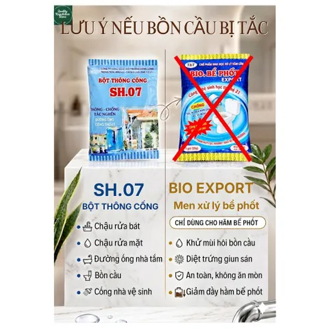 Men Bio Bể Phốt Export 250g – Công Nghệ Thế Kỷ 21 Phân Hủy Chất Thải, Khử Mùi Hôi, Hạn Chế Tắc Nghẽn Hầm Cầu, Nhà Vệ Sin