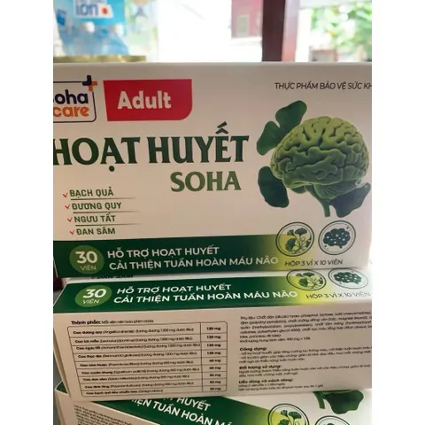 (Chính Hãng) Hoạt Huyết Soha hỗ trợ tiền đình, hoa mắt, chóng mặt, đau đầu hộp 30 viên