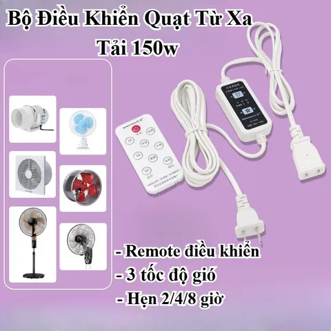 Bộ Chuyển Đổi Quạt Thường Thành Quạt Thông Minh Có Remote Điều Khiển Từ Xa – 3 Tốc Độ, Chế Độ Ngủ, Hẹn Giờ 2/4/8h