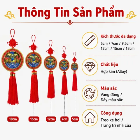 Tượng đồng tròn chạm nổi Trấn Sơn Hải Tứ Thần Thái Cự Bát Quái Treo Tường Phong Thủy Đúc Đặc Biệt Cho Nhà Mới Khai
