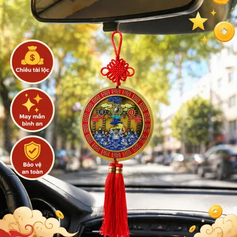 Tượng đồng tròn chạm nổi Trấn Sơn Hải Tứ Thần Thái Cự Bát Quái Treo Tường Phong Thủy Đúc Đặc Biệt Cho Nhà Mới Khai