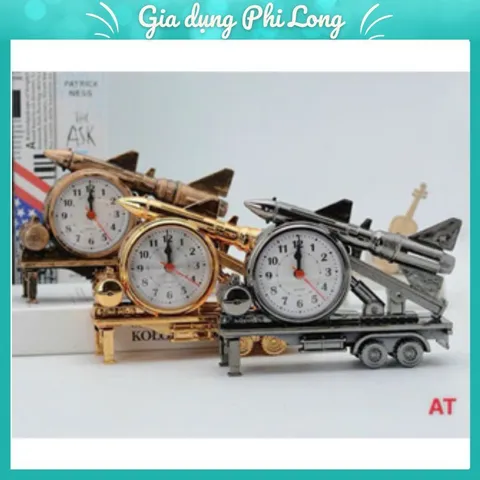 Đồng Hồ Báo Thức Hình Xe Tên Lửa Phong Cách Cổ Điển. Quà Tặng Sáng Tạo Để Bàn Học, Bàn Làm Việc, Phòng Ngủ...