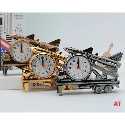 Đồng Hồ Báo Thức Hình Xe Tên Lửa Phong Cách Cổ Điển. Quà Tặng Sáng Tạo Để Bàn Học, Bàn Làm Việc, Phòng Ngủ...