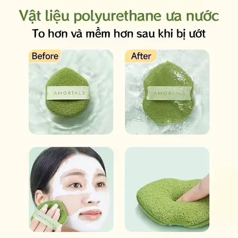 Sét 3  Bông mút rửa mặt bọt biển hình giọt nước làm sạch da mặt và rửa mặt chuyên sâu