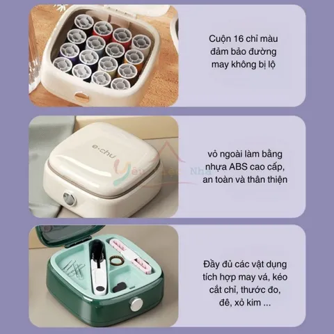 Hộp Kim Chỉ 40 Món Tiện Lợi Khâu Vá Quần Áo - Bộ Hộp Kim Chỉ May Vá Đa Năng