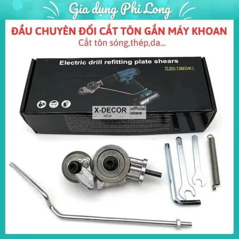 Bộ Chuyển Đổi Máy Khoan Thành Máy Cắt Tôn Đa Năng, Đầu Cắt Tôn Gắn Khoan - Cắt Kim Loại Tiện Lợi