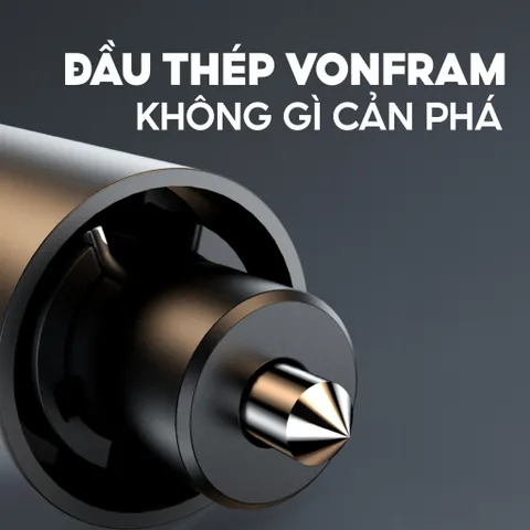 Búa Thoát Hiểm Ô Tô 4IN1 - Phá kính nhanh, Lưỡi dao bén, Đèn led sáng, Bảng số điện thoại