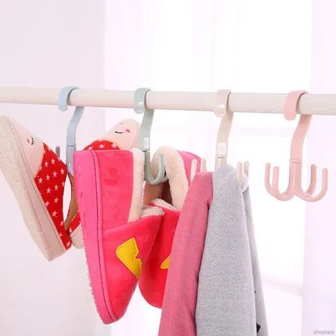 Móc Nhựa 4 Chấu Xoay 360 Độ Treo Đồ, Giày Dép, Quần Áo, Túi Xách...