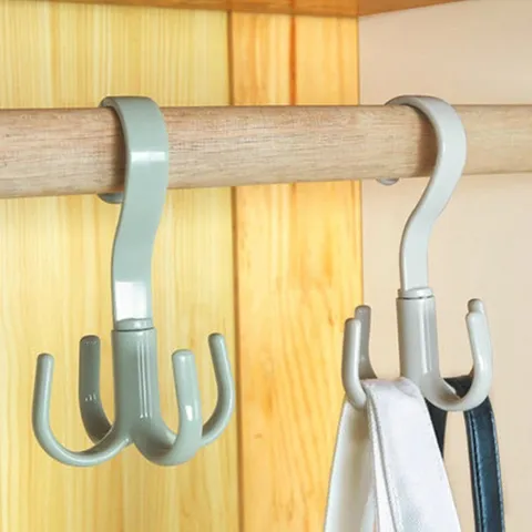 Móc Nhựa 4 Chấu Xoay 360 Độ Treo Đồ, Giày Dép, Quần Áo, Túi Xách...