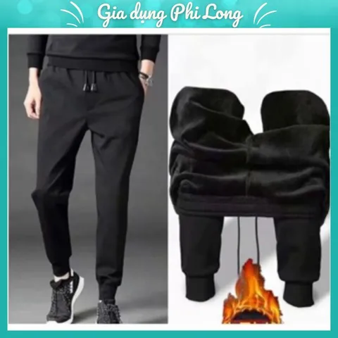 Quần nỉ lót lông nam siêu ấm chống chọi đại hàn dáng Jogger thể thao chất dày dặn co dãn tốt mã 801