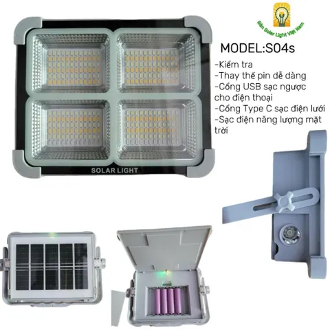 Đèn tích điện năng lượng mặt trời S12s 6 quả pin thay thế sạc dự phòng.