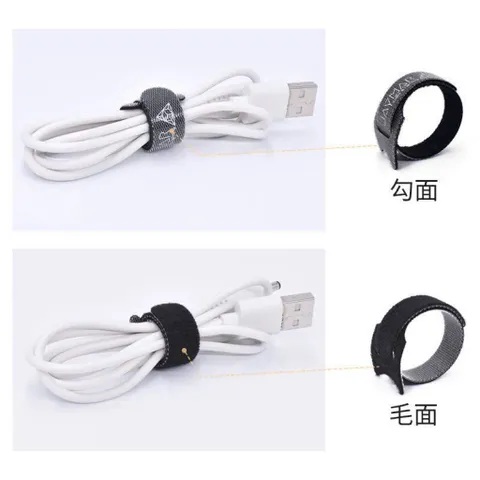 Sét 20 Dây Velcro dán tự dính 2 mặt chữ T , dây buộc gọn dây điện dây cáp có lỗ xỏ nhiều màu