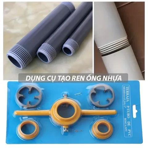 Bộ Tạo Khớp Nối Ren Cho Ống Nước, Bộ Tạo Ren Ống Nhựa Chuyên Dụng Giúp Sửa Chữa, Lắp Ráp Dễ Dàng, Sét 6 Món