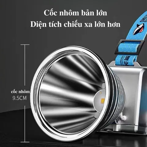 Đèn pin đội đầu XJ78 siêu sáng chiếu xa ánh sáng trắng, vàng pin trâu công suất lớn vỏ hợp kim nhôm