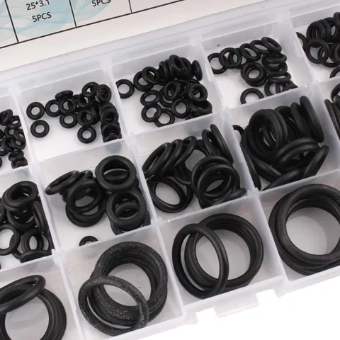 .Hộp 400 gioăng cao su và 200 ron cao su chất lượng thay thế băng tan, ron chỉ cao su 24 size chịu dầu, nhiệt độ cao 033