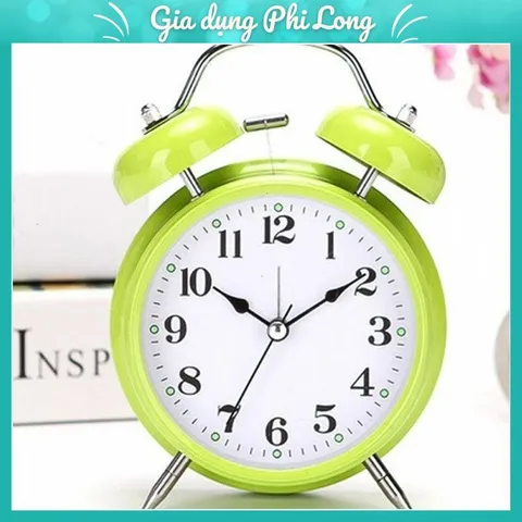 Đồng Hồ Báo Thức Để Bàn Hai Chuông Gõ Cổ Điển | Kim Trôi Êm, Báo Thức To, Có LED