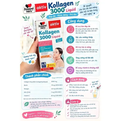 Kollagen 3000 Liquid của Đức - 14 Gói