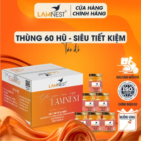 [SIÊU TIẾT KIỆM] Thùng 60 hũ yến sào Lamnest Tổ yến nguyên chất