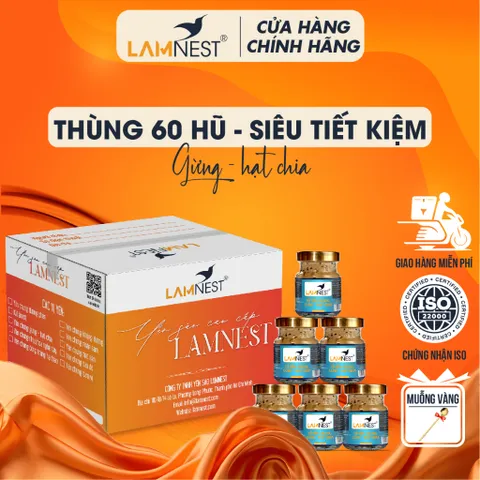 [SIÊU TIẾT KIỆM] Thùng 60 hũ yến sào Lamnest Tổ yến nguyên chất