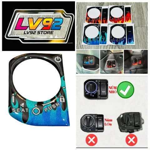 Tem Sticker Nhựa Nổi Phản Quang 3M, Dán Ổ Khoá Smartkey Honda V2, 4 Mẫu Lửa 2025