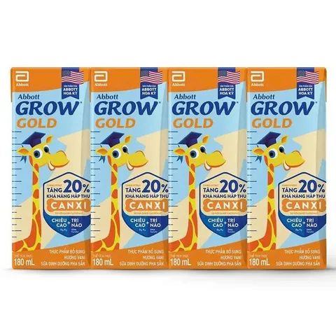 Thùng 48 hộp sữa pha sẵn Abbott Grow Gold hương vani 110ml/180ml