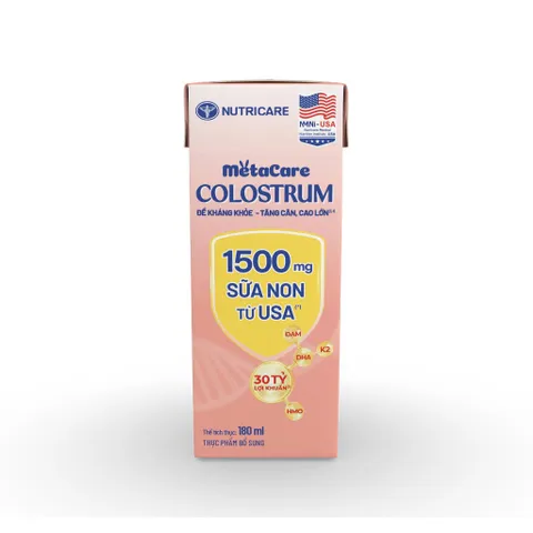 Thùng 24 Hộp Sữa Bột Pha Sẵn METACARE COLOSTRUM Nutricare Tăng Cường Đề Kháng Hệ Miễn Dịch Với Sữa Non IgG 110ml/180ml