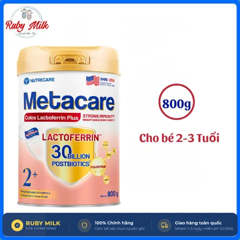 Sữa Bột Metacare Colos Lactoferrin Plus 0+, 1+, 2+ Lon 800g Cho Bé