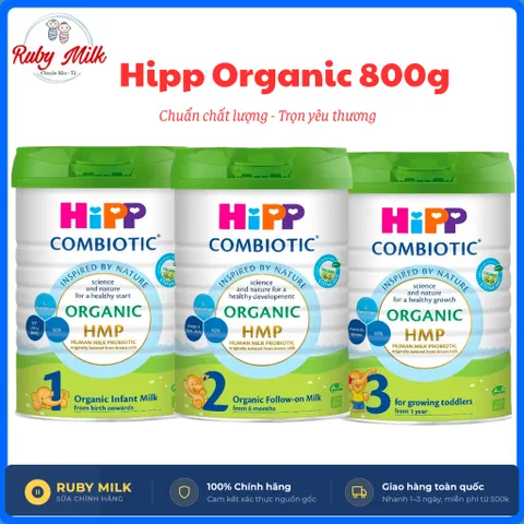Sữa bột công thức HiPP Organic bổ sung HMP&GOS Lon 800g