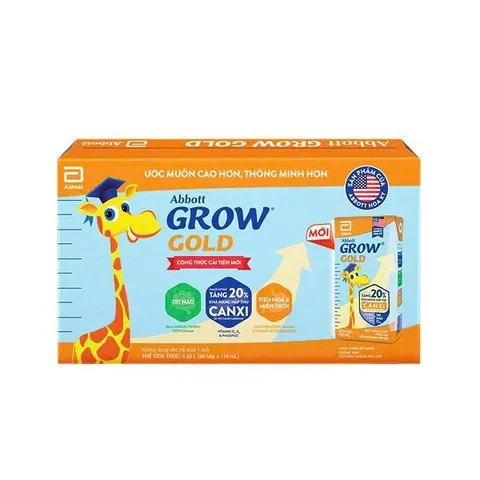 Thùng 48 hộp sữa pha sẵn Abbott Grow Gold hương vani 110ml/180ml