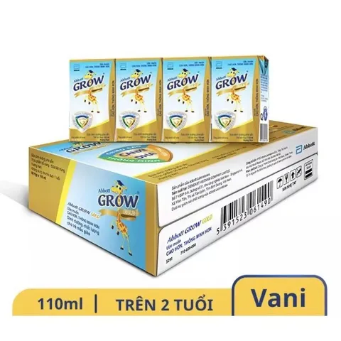 Thùng 48 hộp sữa pha sẵn Abbott Grow Gold hương vani 110ml/180ml