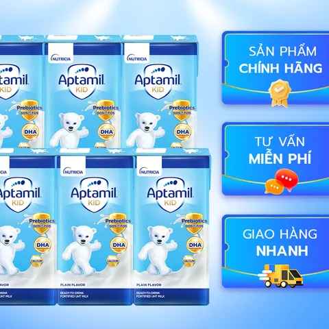 [Lốc 3 Hộp] Sữa pha sẵn Aptamil Kid 110ml/180ml, tiêu hóa khỏe mạnh, tăng sức đề kháng