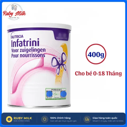 [CÓ TEM CHỐNG GIẢ] Sữa cao năng lượng Infatrini 400g,  Đức sữa cao năng lượng cho bé từ 0-18 tháng tuổi - RubyMilk 182