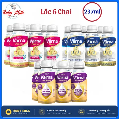 Lốc 6 Chai Sữa Bột Pha Sẵn Varna Complete, Diabetes, Colostrum 237ml - Dinh dưỡng toàn diện cho người lớn