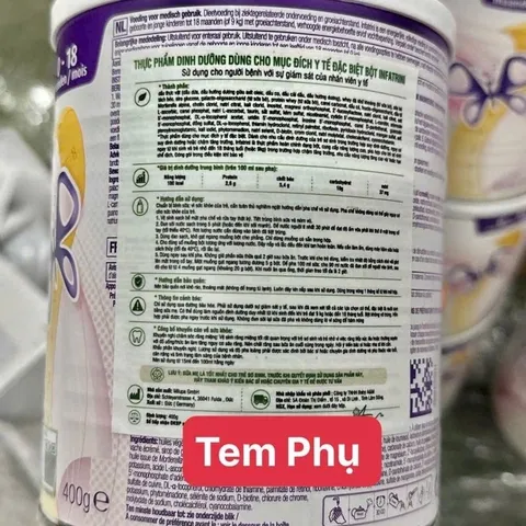 [CÓ TEM CHỐNG GIẢ] Sữa cao năng lượng Infatrini 400g,  Đức sữa cao năng lượng cho bé từ 0-18 tháng tuổi - RubyMilk 182