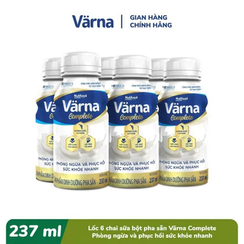 Lốc 6 Chai Sữa Bột Pha Sẵn Varna Complete, Diabetes, Colostrum 237ml - Dinh dưỡng toàn diện cho người lớn