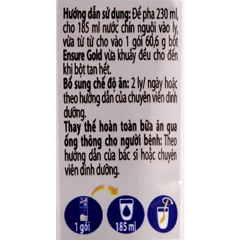 Sữa Ensure Gold Dạng Gói 60,6g/gói (Giạo vị ngẫu nhiên)