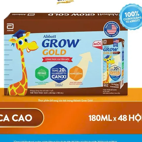 Thùng 48 Hộp Sữa Pha Sẵn Abbott Grow Cacao 180ml