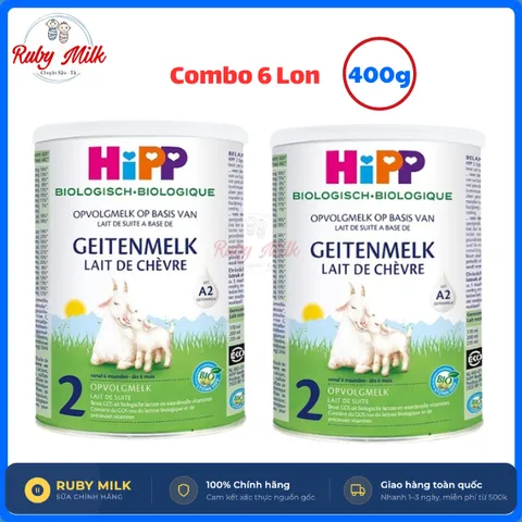 {Combo 6 Lon} Sữa Bột Hipp Dê Organic Đạm A2 Đức | Sữa Dê A2 Hữu Cơ Tăng Cân, Giảm Nôn Trớ Cho Bé Từ Sơ Sinh