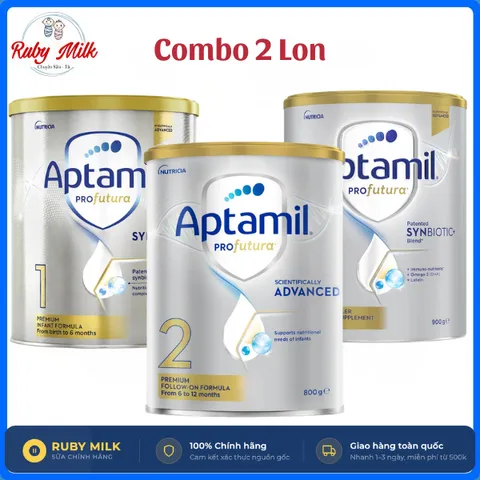 [Combo 2 Lon] Sữa Bột Aptamil Profutura Úc Mẫu Mới Synbiotic DHA Hỗ Trợ Tiêu Hóa Cho Bé Lon 800g