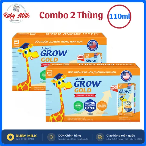 Combo 2 thùng Sữa Pha Sẵn Abbott Grow Gold Hộp 110ml