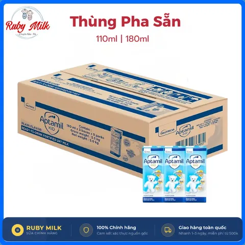 Thùng Sữa dinh dưỡng pha sẵn Aptamil KID 110ml, 180ml tiện lợi, dinh dưỡng cho bé