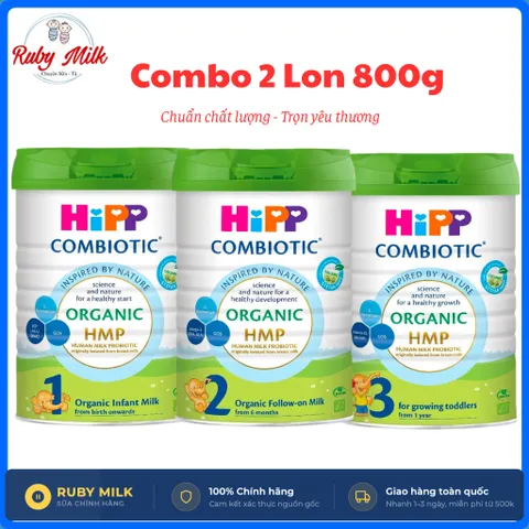 [COMBO 2 LON] (TEM VẠN AN) - Sữa Bột Công Thức HIPP Organic Combiotic Số 1,2,3,4 Lon 800g - Tiêu Hóa
