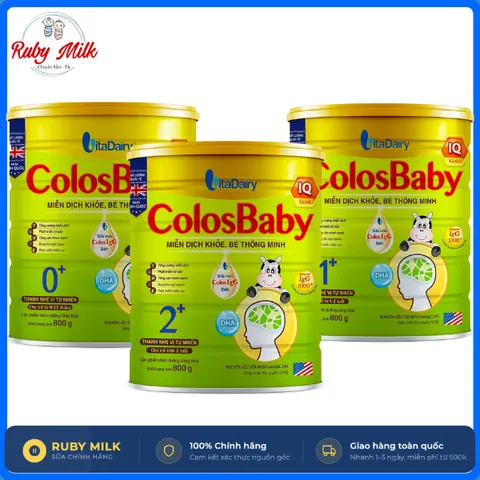 Sữa ColosBaby IQ Gold 0+ 1+ 2+ Lon 800g Cho Bé