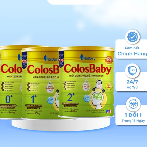 Sữa ColosBaby IQ Gold 0+ 1+ 2+ Lon 800g Cho Bé