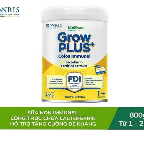[Chính Hãng] Sữa Bột Nutifood GrowPLUS+ Vàng Immunel 0+,1+,2+ Lon 800g - Sữa Non. Tăng đề kháng