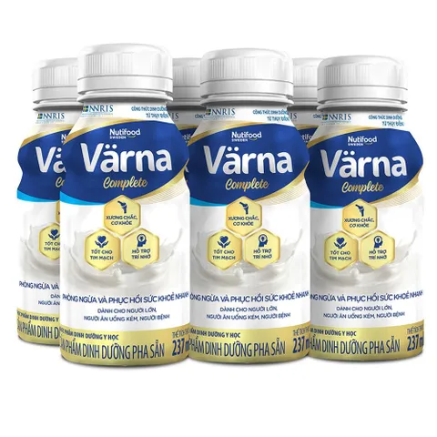 Thùng 24 Chai Sữa Bột Pha Sẵn Varna Complete Chai 237ml - Dinh dưỡng toàn diện cho người lớn