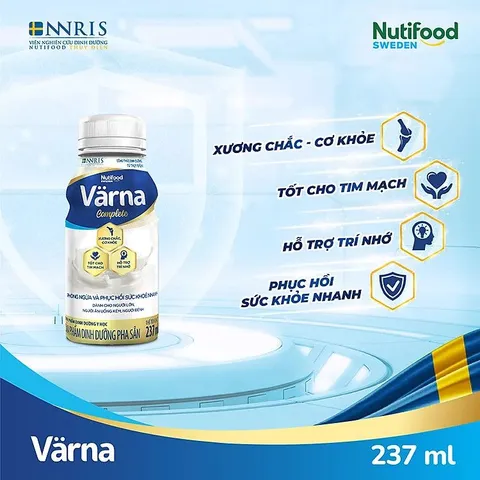 Thùng 24 Chai Sữa Bột Pha Sẵn Varna Complete Chai 237ml - Dinh dưỡng toàn diện cho người lớn