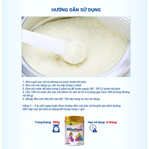 [Combo 2 Lon]  Sữa Bột Nutricare METAMOM Nutricare Ít Ngọt Cho Phụ Nữ Mang Thai Và Cho Con Bú Hương Vani 900g